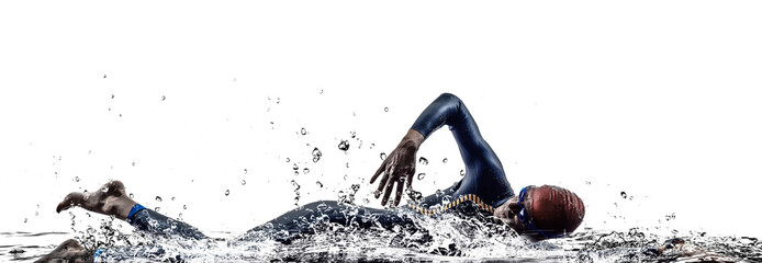 man triathlon iron man athlete swimmers swimming