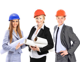 Construction workers group. Isolated