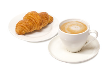 latte and croissant