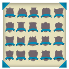 Vector Black Shields Set.