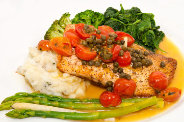 Chicken vesuvio with vegetables