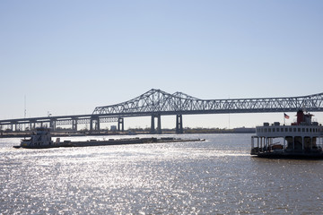 Barge on the Mississippi