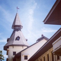 roof of old dome in blue sky