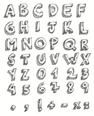 Hand drawn doodle letters - 64187948