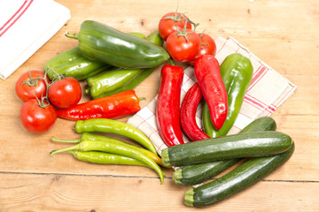 peppers, tomatoes and peppers