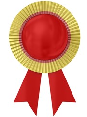 Blank award ribbon rosette.