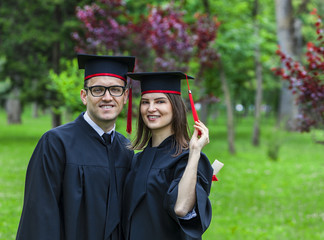 Portrait of a Couple in the Graduation Day