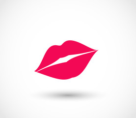 Sexy red lips vector icon