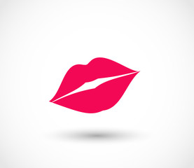 Naklejka premium Sexy red lips vector icon