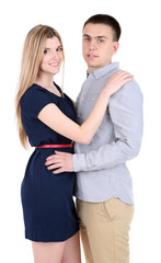 Fototapeta premium Loving couple isolated on white