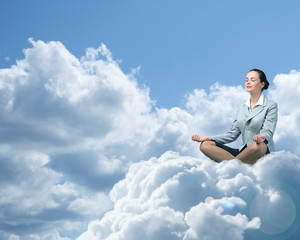 business woman meditating