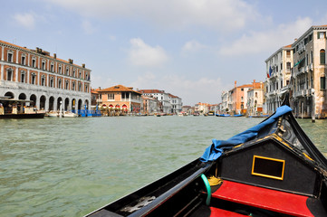 Gondola on the Venetian Grand Canal in Venice, Italy