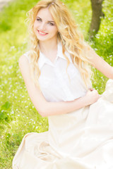 Fototapeta na wymiar Spring portrait of a beautiful young blonde