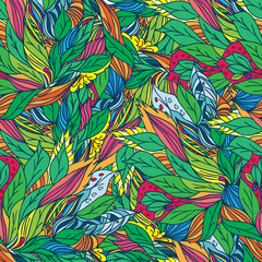 Vector seamless texture with abstract flowers