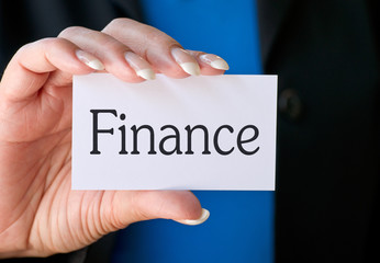 Finance sign with hand