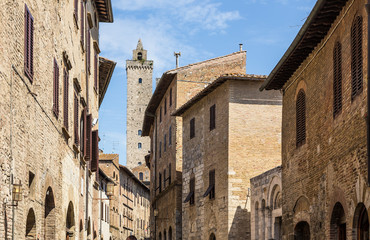 Fototapeta na wymiar towers of old town San Giminiano, Tuscany, Italy