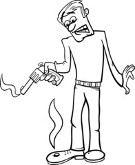 shooting yourself in the foot cartoon