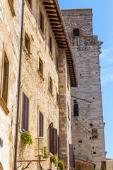 Fototapeta na wymiar towers of old town San Giminiano, Tuscany, Italy