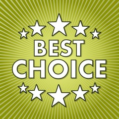 best choice symbol on fresh green background