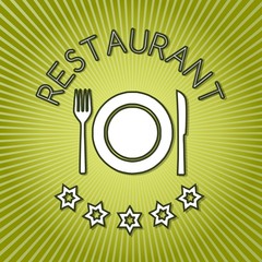 restaurant symbol on fresh green background