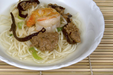 Chinese Pork and Shrimp Noodle Soup