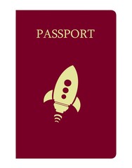 Fusée spatiale dans un passeport © Atlantis