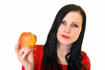 woman with apple