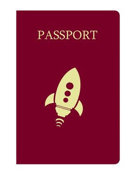 Fus&eacute;e spatiale dans un passeport