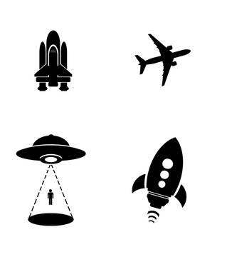 Transports aériens en 4 icônes