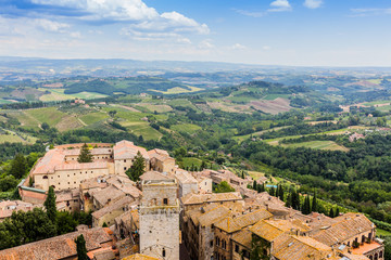 Fototapeta premium towers of old town San Giminiano, Tuscany, Italy