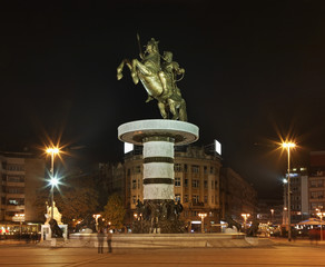 Fototapeta premium Warrior on a Horse in Skopje. Macedonia