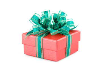 Gift box isolated white background