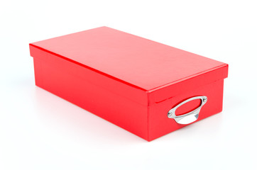 Red box isolated white background