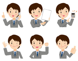 ビジネスマン　いろいろな表情
