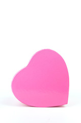 Pink heart box isolated white background