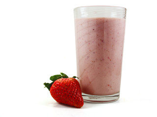 Fresh strawberry milk shake