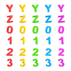 English Colorful Alphabet and Number