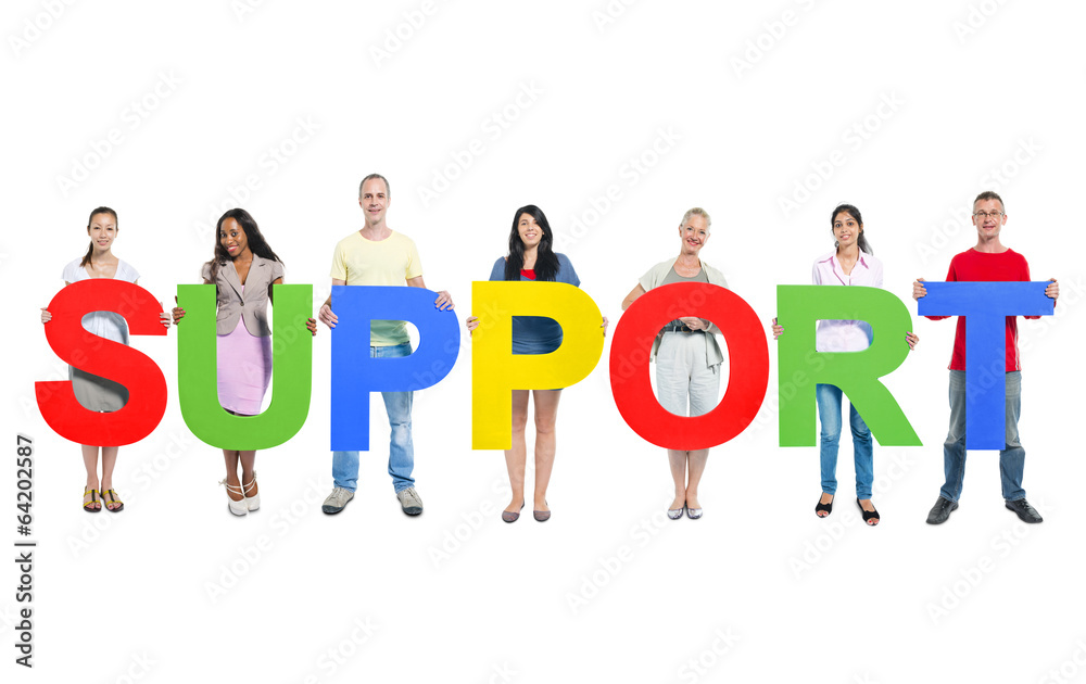 Canvas Prints Group of Diverse People Holding Word Support