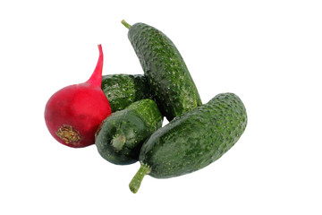 Vegetables on a white background