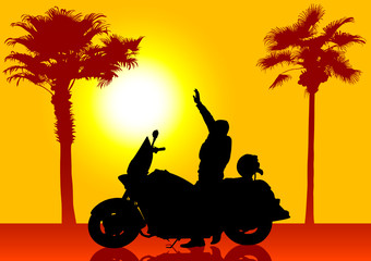 Fototapeta premium Bike and palms