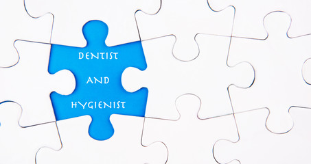 Missing puzzle revealing the DENTIST AND HYGIENIST words