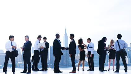 Obraz premium Outdoor Business Meeting in New York City
