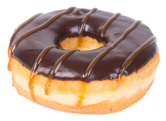 chocolate donuts on a white background