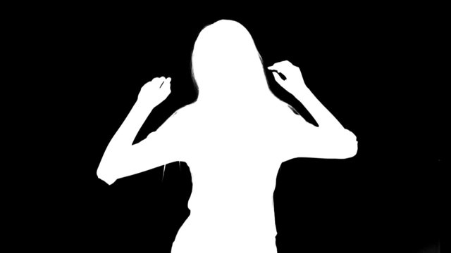Silhouette of sexy girl. Matte, chroma