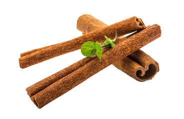 Cinnamon with mint leaf and star-anise
