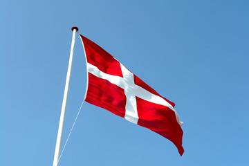 Flag of Denmark up high