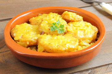 Battered potatoes