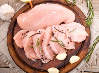 Raw chicken breast fillets © Rasulov