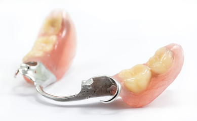 partial dental prosthetics on a white background