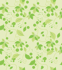 Seamless abstract green leaves pattern